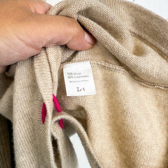 Label + Thread Wool Cashmere Knit Circle Poncho Sweater Beige - S - Picture 4 of 7